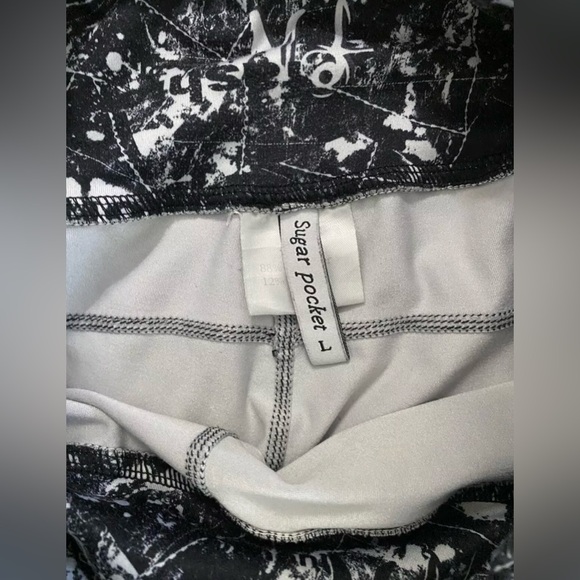 Sugar Pocket Leggings Women’s Large Multicolor Graphic Print Ankle Length Athlet - Picture 2 of 8